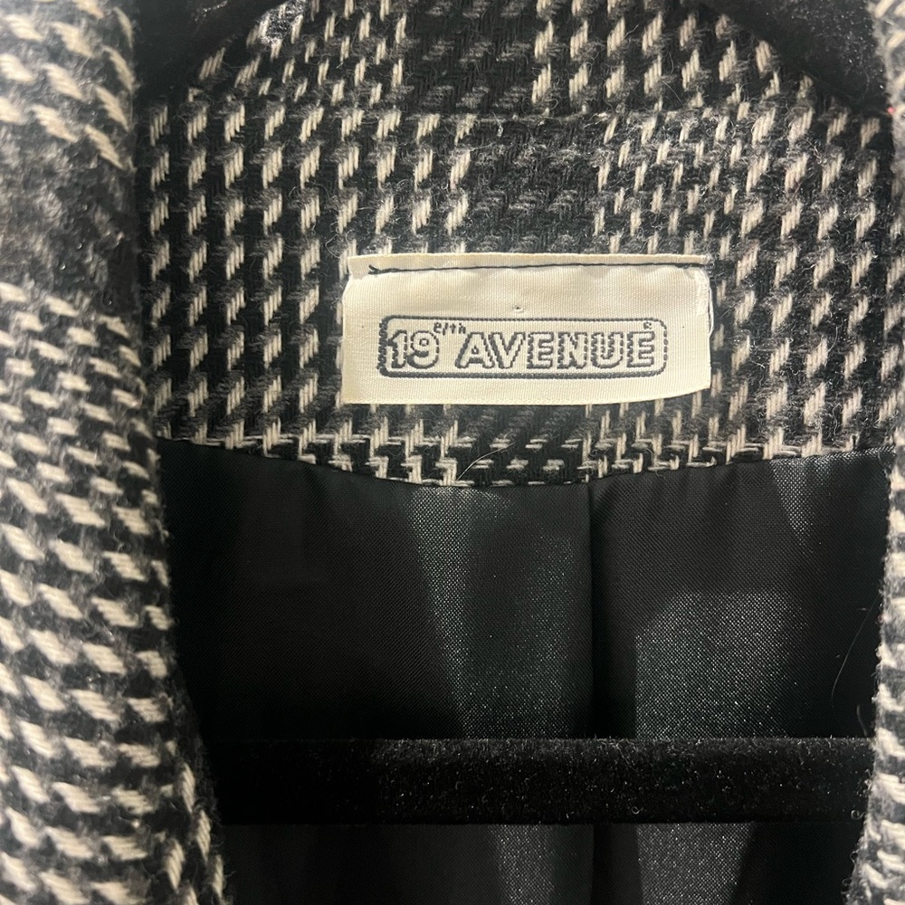 Vintage 19th Avenue Black & White Check Plaid Blazer – Classic Oversized Fit - Picture 5 of 6